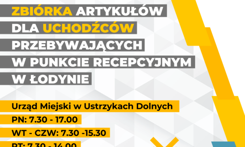 Pomoc Ukrainie - zbiórka artykułów dla uchodźców przebywających w punkcie recepcyjnym na Łodynie